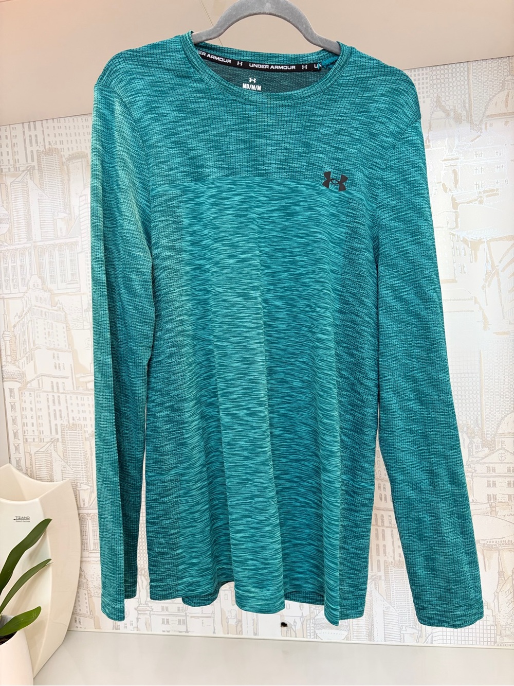 Under Armour Teal Marled Long Sleeve Performance Shirt